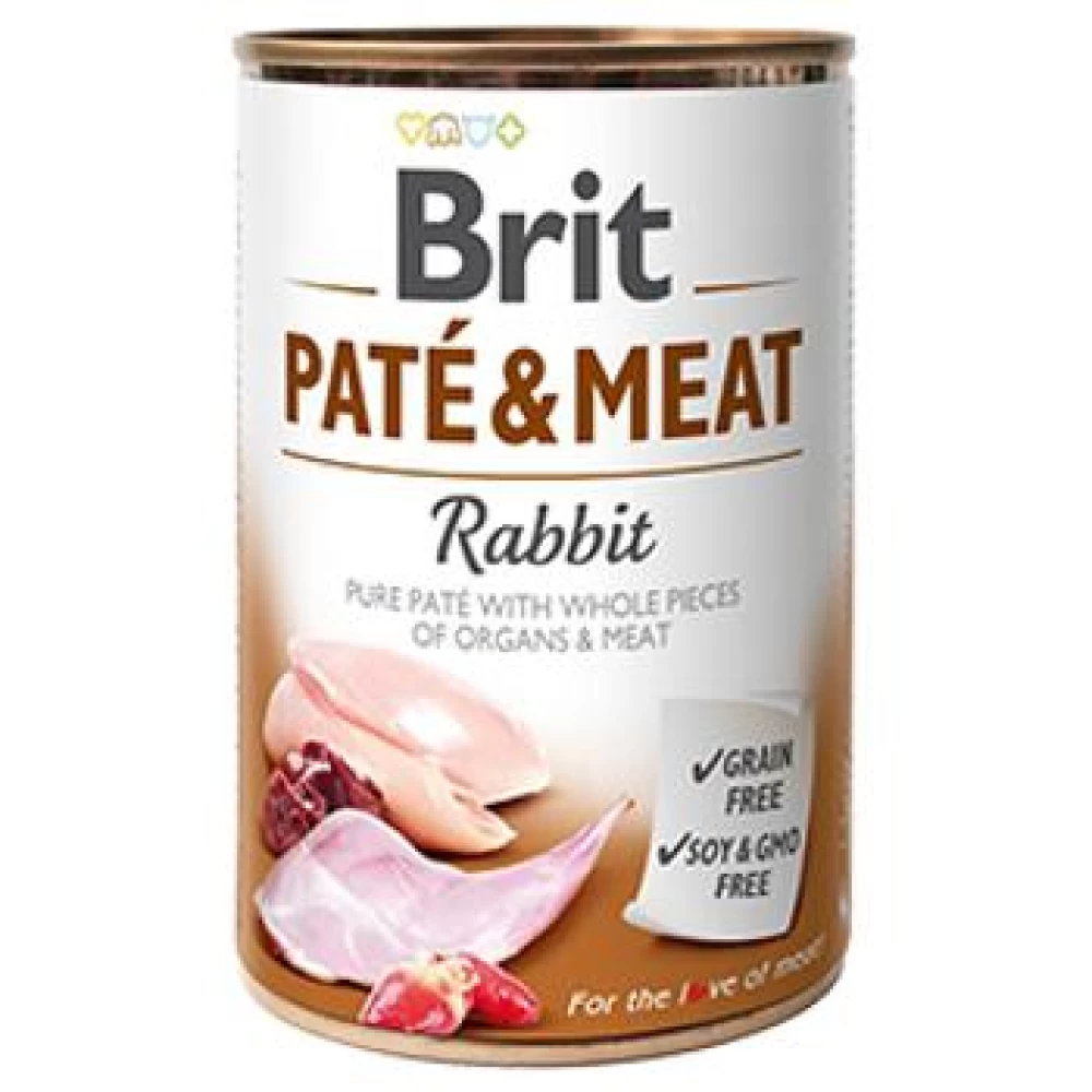 Brit Pate & Meat Cu Iepure, 400 g Hrană Umedă pentru caini