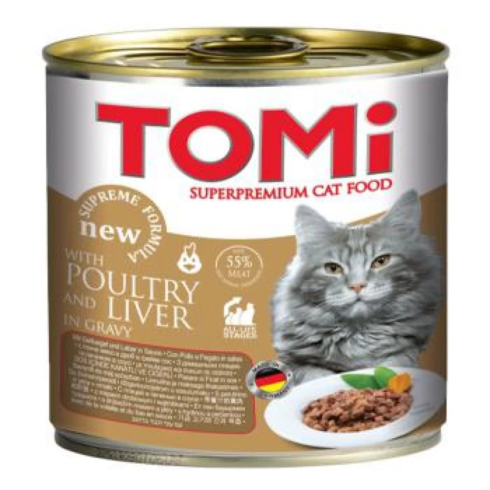 Conserva Tomi Cat Pui si Ficat, 400 gr Hrană Umedă pentru pisici