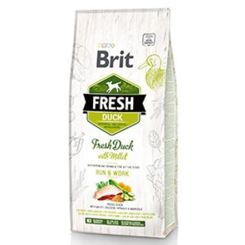 Brit Fresh Duck and Millet Active 12 kg Hrană Uscată pentru caini