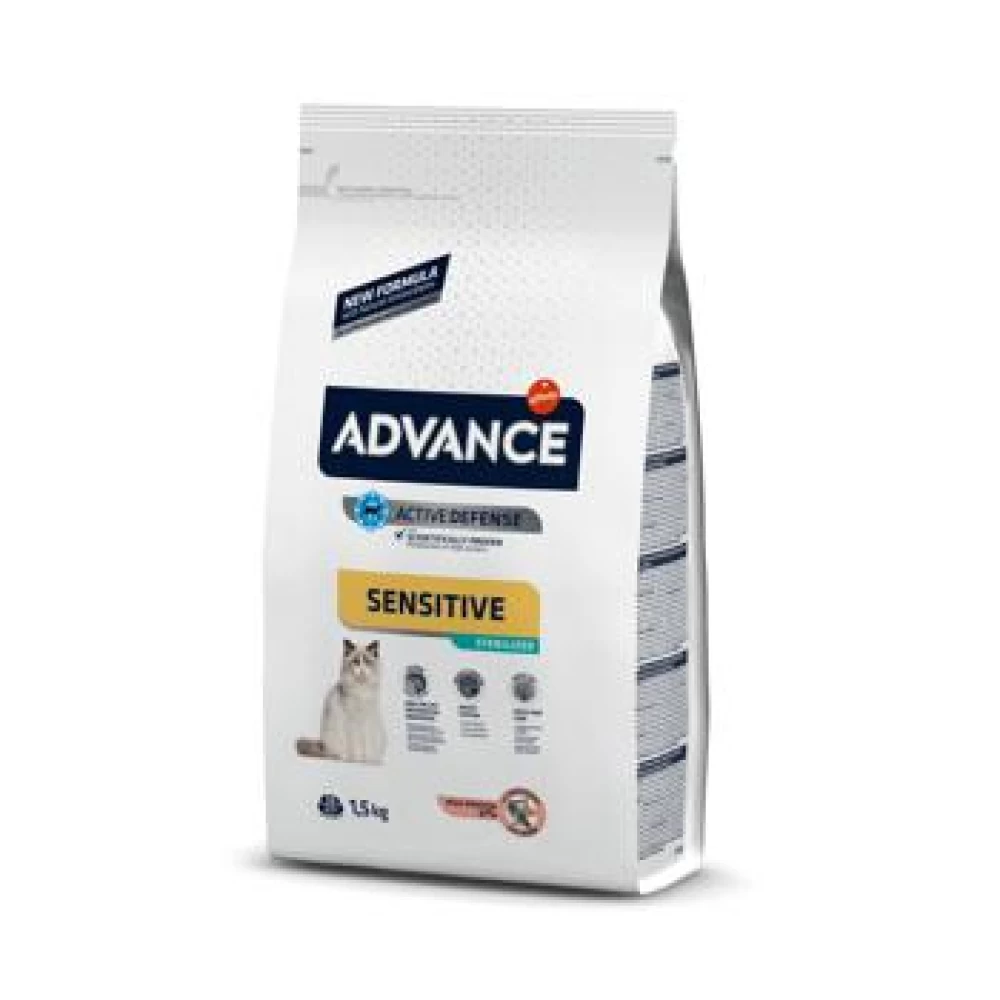 Advance Cat Sterilizat Sensitive Somon, 1.5 kg Hrană uscată pentru pisici