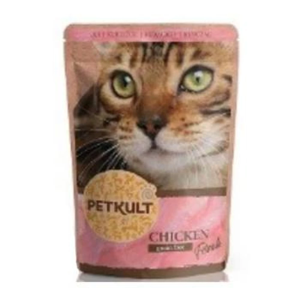 Petkult Cat Adult cu Pui, 100 g Hrană Umedă pentru pisici