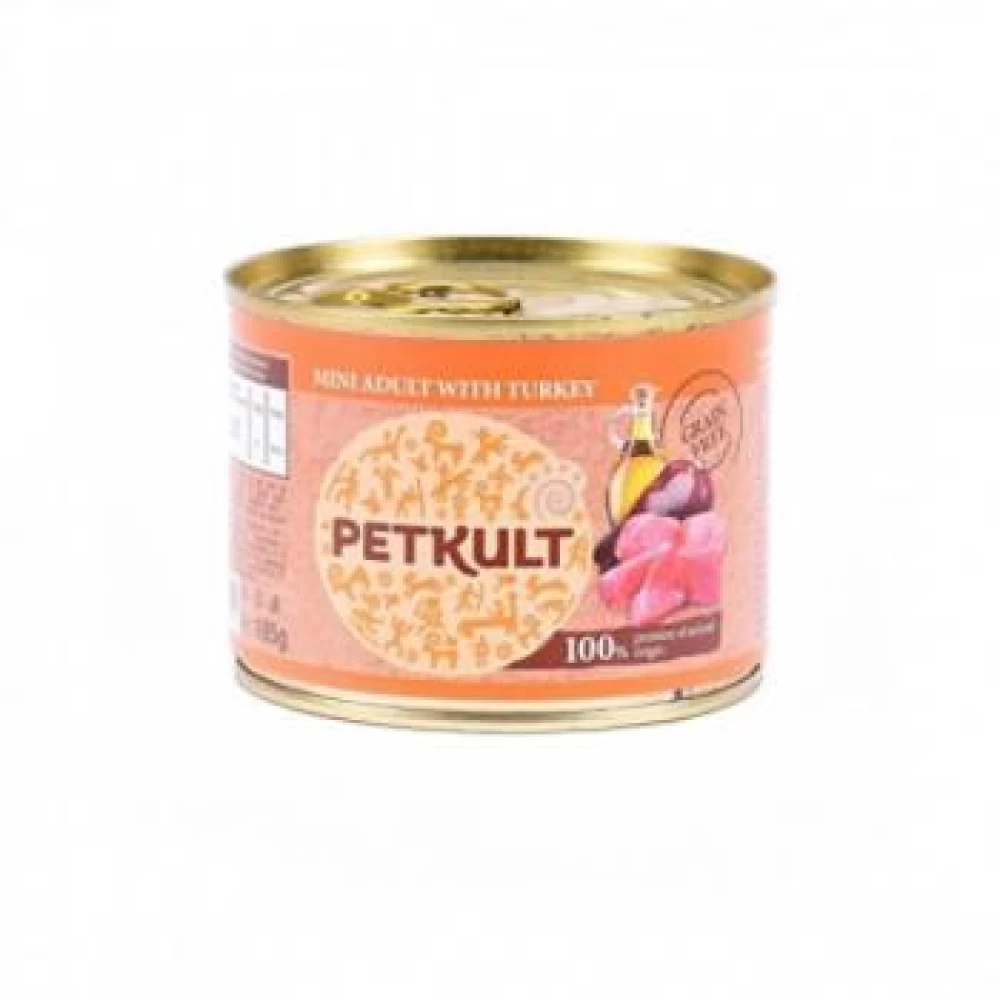 Petkult Mini Adult cu Curcan, 185 g Hrană Umedă pentru caini