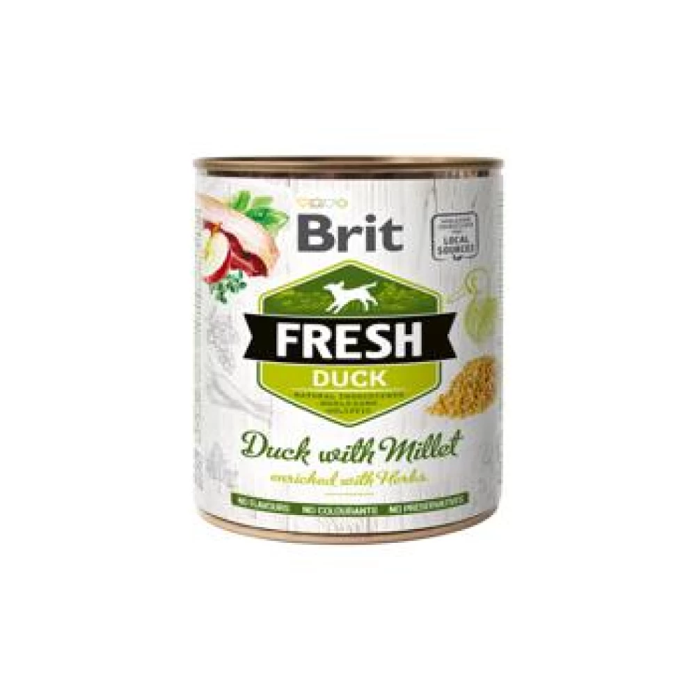 Brit Fresh Duck with Millet 400 g Hrană Umedă pentru caini