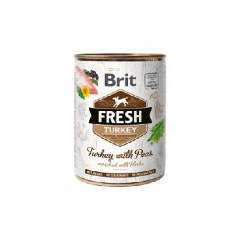 Brit Fresh Turkey with Peas 400 g Hrană Umedă pentru caini