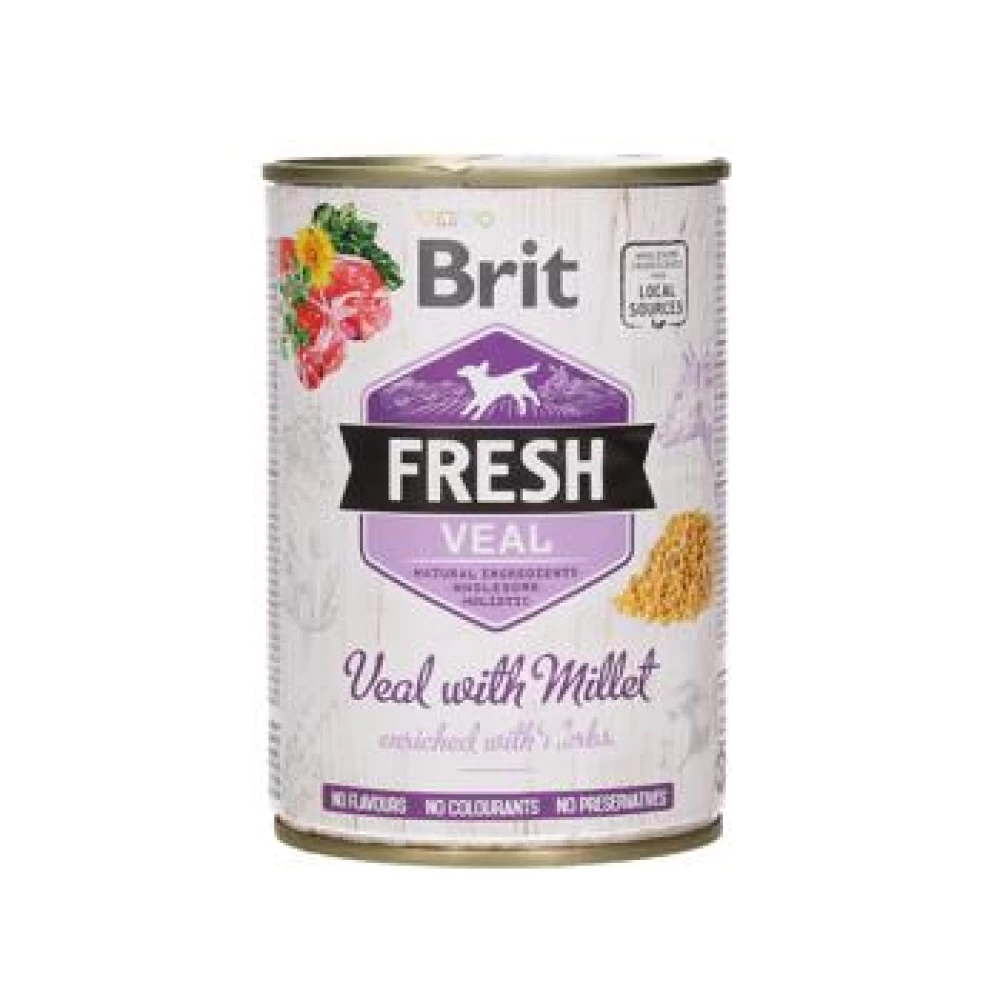 Brit Fresh Veal with Millet 400 g Hrană Umedă pentru caini