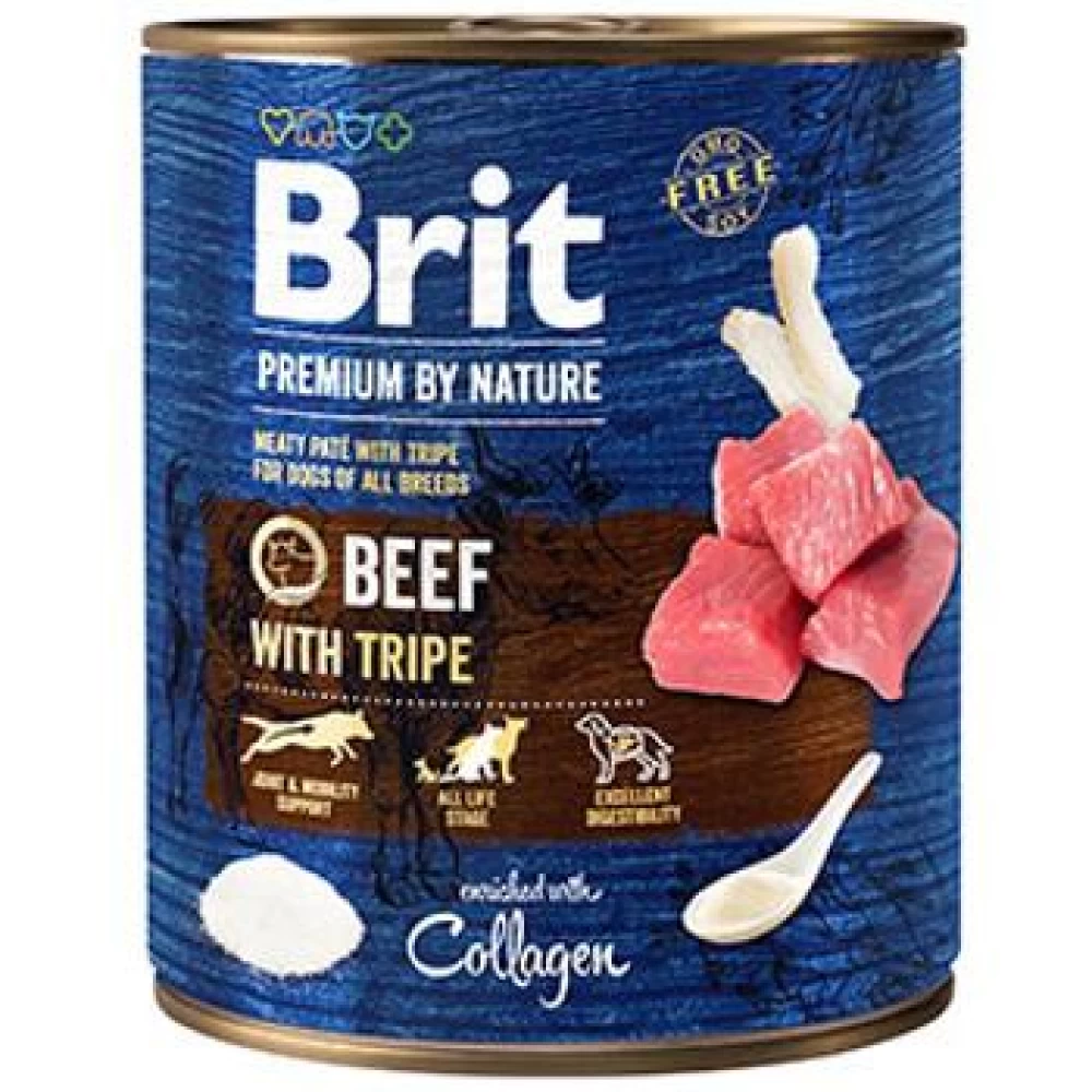 Brit Premium by Nature Beef with Tripes 800 g conserva Hrană Umedă pentru caini