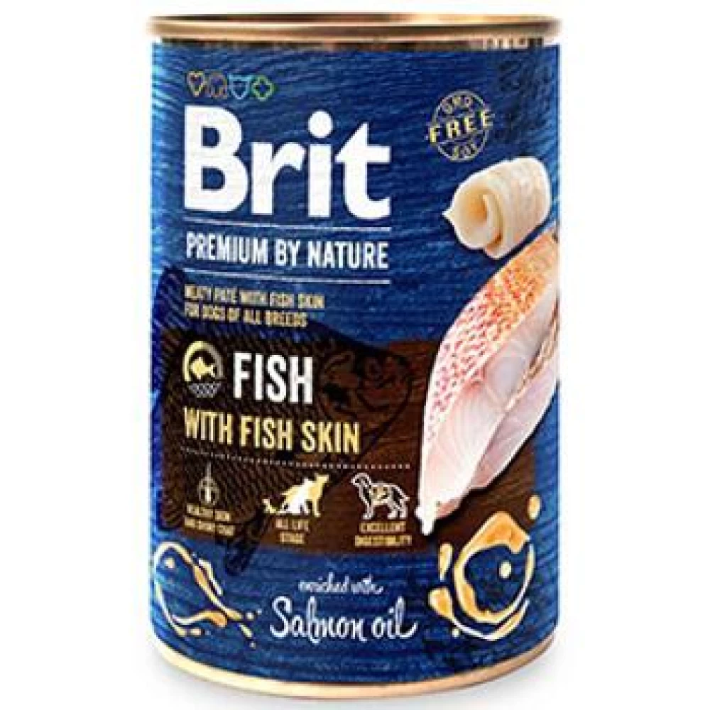 Brit Premium by Nature Fish with Fish Skin 400 g conserva Hrană Umedă pentru caini