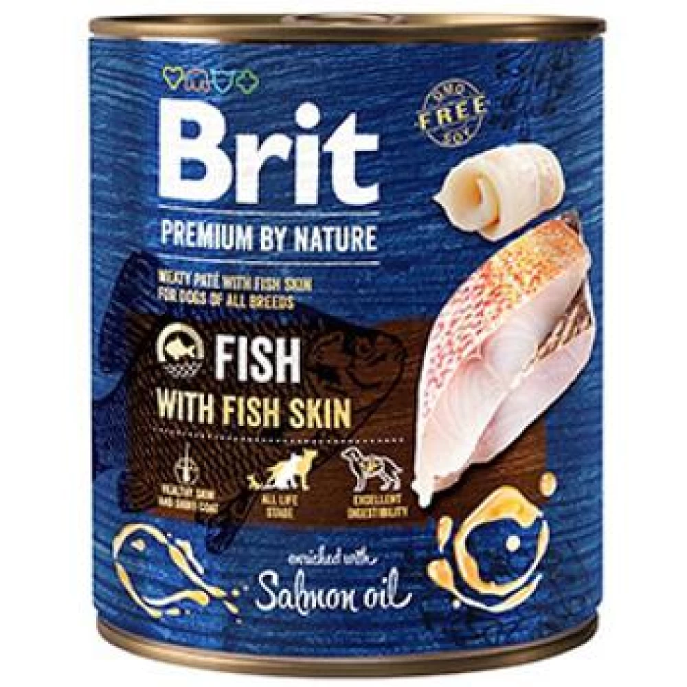 Brit Premium by Nature Fish with Fish Skin 800 g conserva Hrană Umedă pentru caini