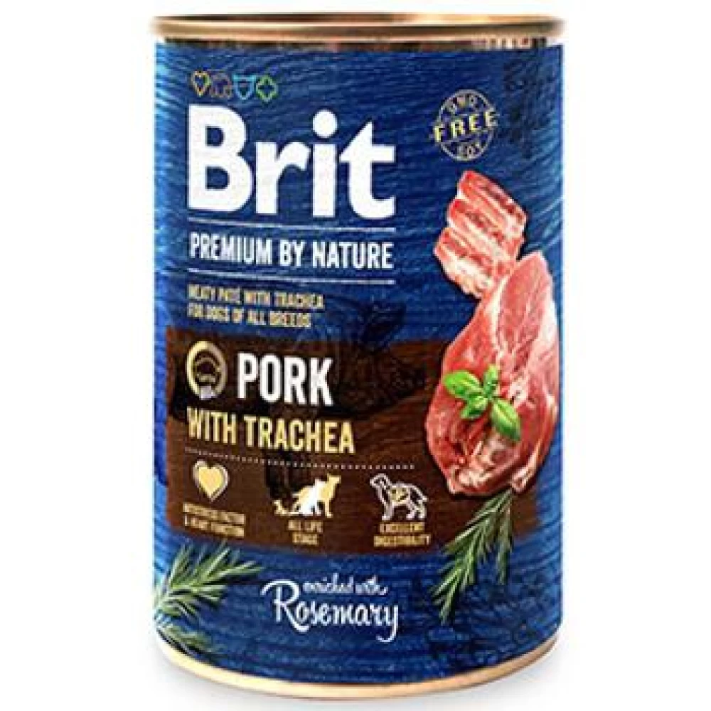 Brit Premium by Nature Pork with Trachea 800 g conserva Hrană Umedă pentru caini