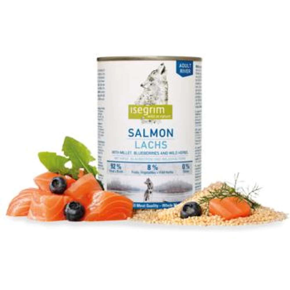 Conserva Isegrim Dog Adult Salmon, 400 g Hrană Umedă pentru caini