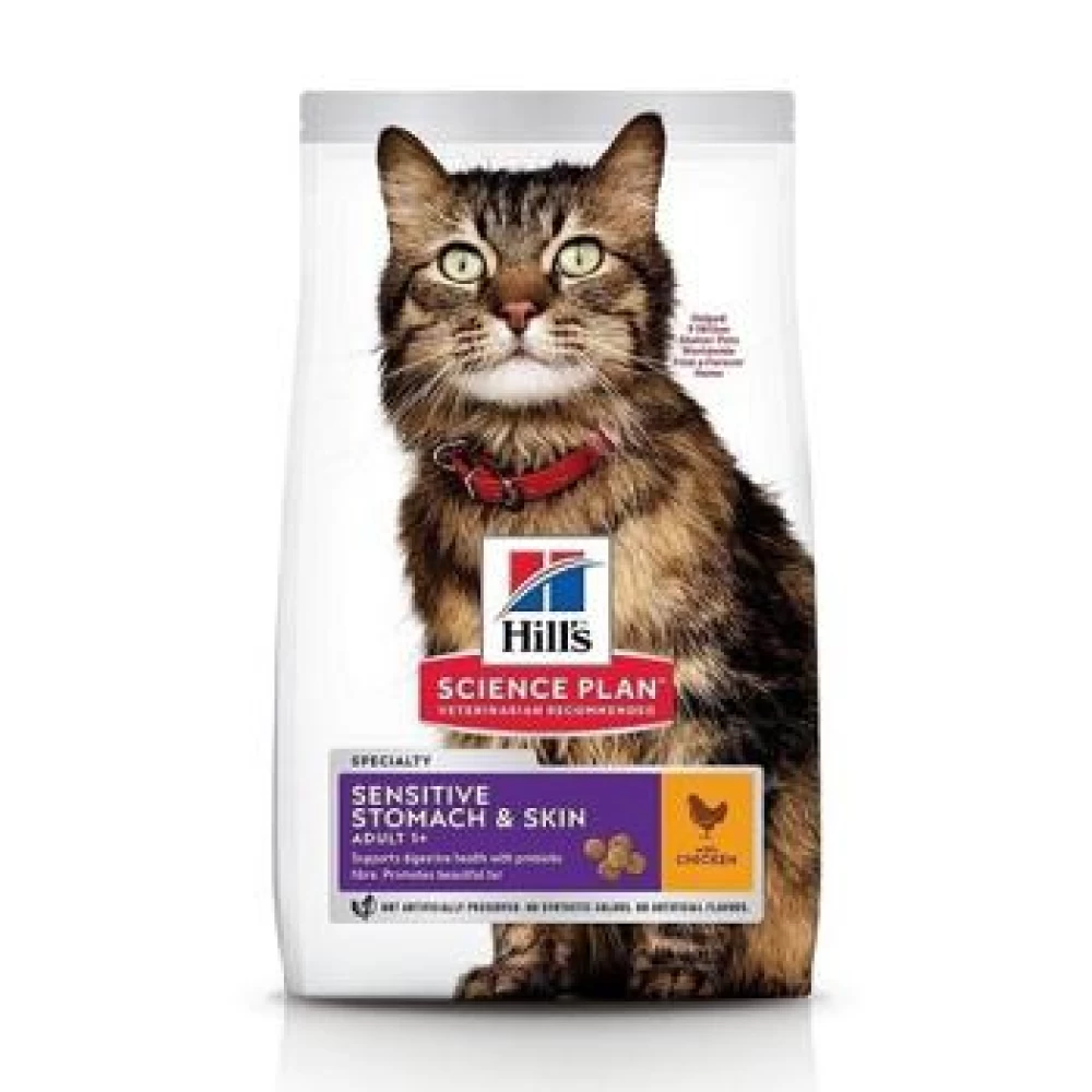 Hill's SP Feline Adult Sensitive Stomach & Skin, 1.5 kg Hrană uscată pentru pisici