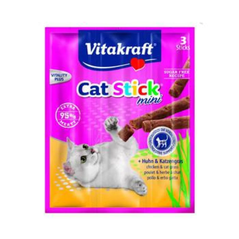 Vitakraft Cat Sticks Pui Si Iarba Pisicii, 18 g