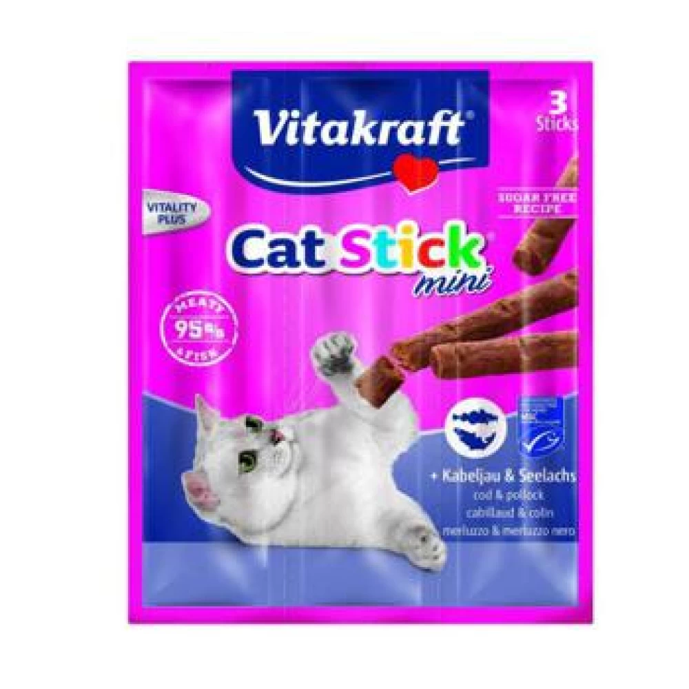 Vitakraft Cat Sticks Cod Si Merluciu, 18 g