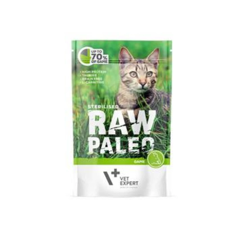 Raw Paleo Sterilised Cat Vanat, 100 g Hrană Umedă pentru pisici