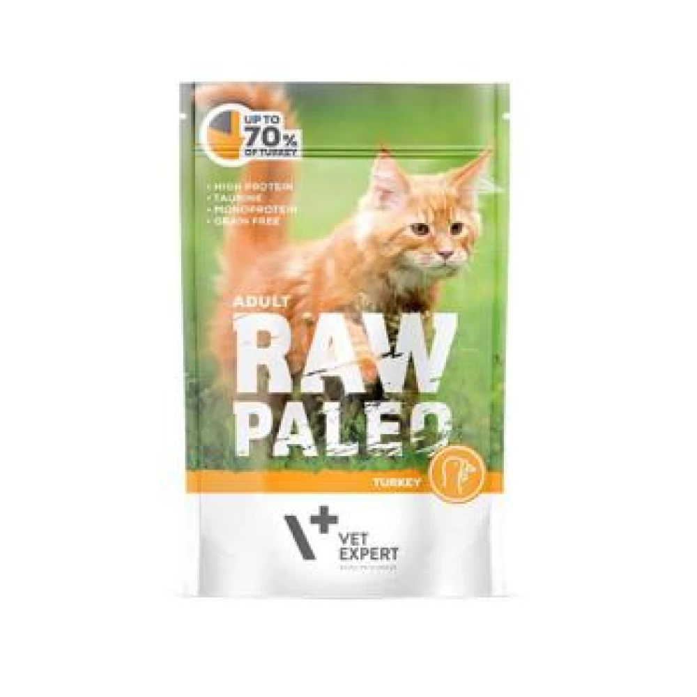 Raw Paleo Adult Cat Curcan, 100 g Hrană Umedă pentru pisici