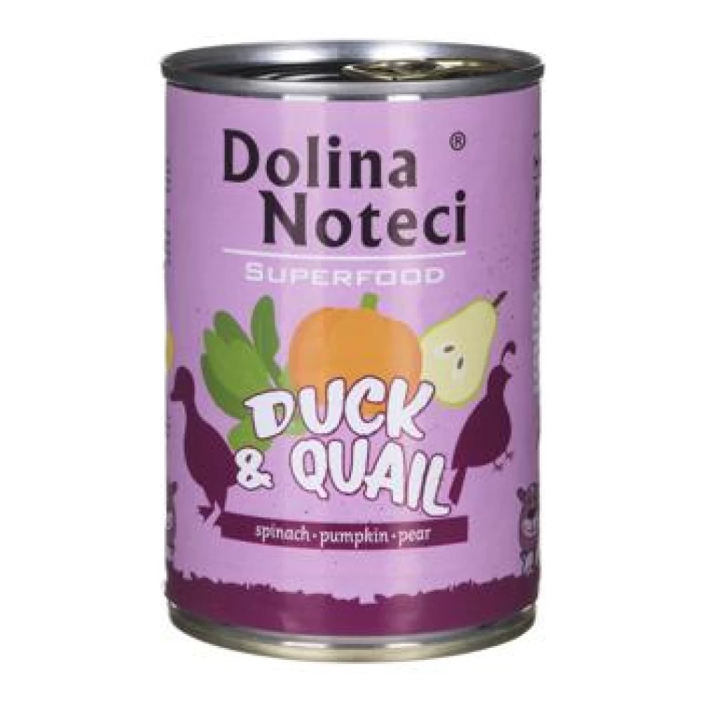 Dolina Noteci Superfood Dog Rata si Prepelita 800 g Hrană Umedă pentru caini