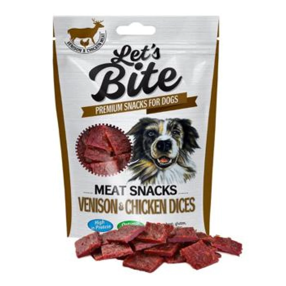 Brit Lets Bite Meat Snacks Venison and Chicken Dices 80 g