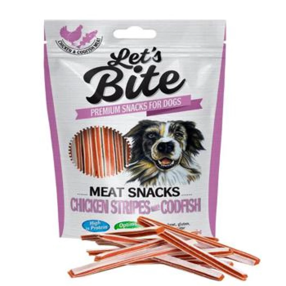 Brit Lets Bite Meat Snacks Chicken Stripes With Codfish 80 g
