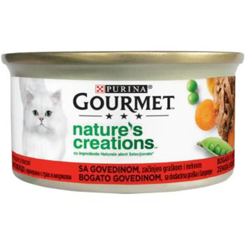 Gourmet Nature's Creations File Vita si Mazare, 85 g Hrană Umedă pentru pisici