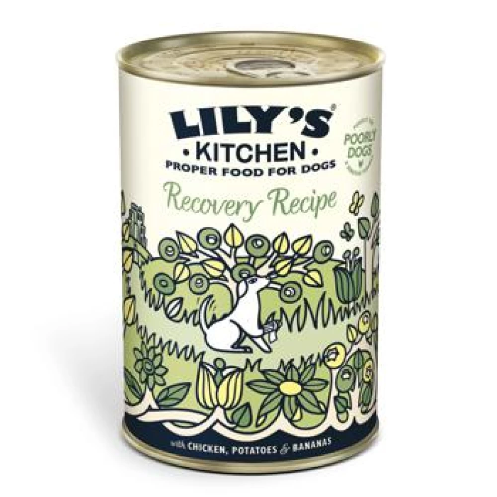 Conserva Caini Lily's Kitchen Recovery cu Pui, Cartofi si Banane, 400 g
