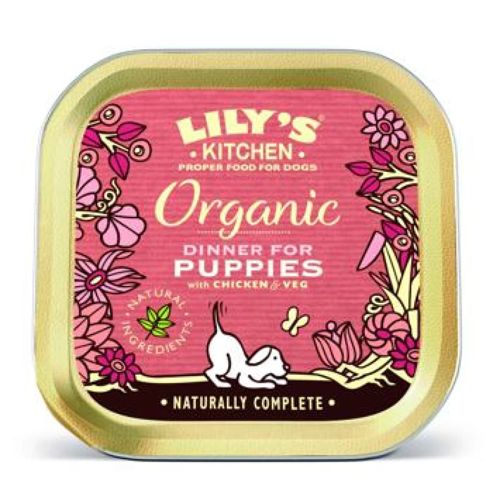Conserva Caini Lily's Kitchen Puppy Organic cu Pui si Legume, 150 g