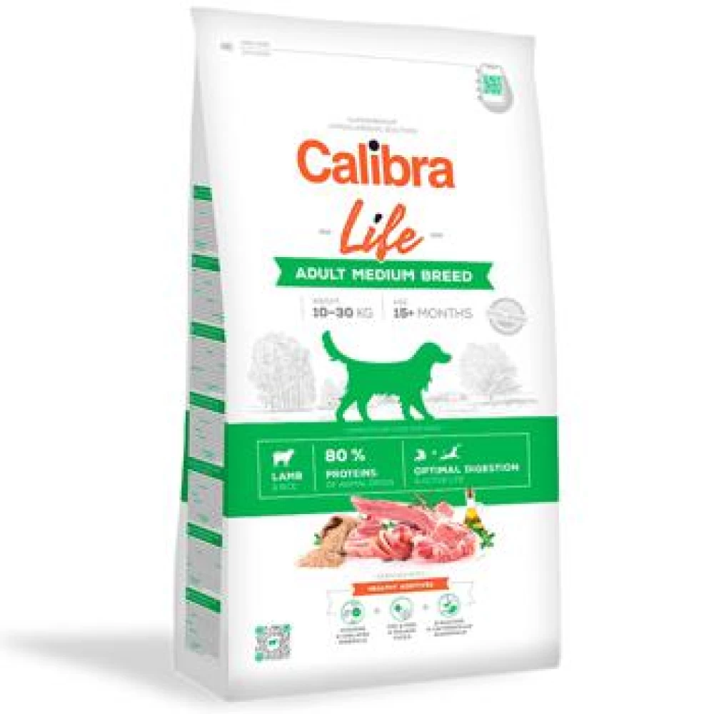 Calibra Dog Life Adult Medium Breed cu Miel, 2.5 Kg Hrană Uscată pentru caini