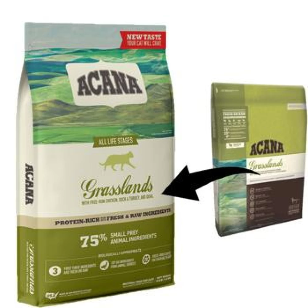 Acana Cat Grasslands, 4.5 kg Hrană uscată pentru pisici