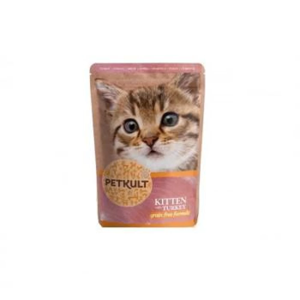 Petkult Kitten cu Curcan, 100 g Hrană Umedă pentru pisici