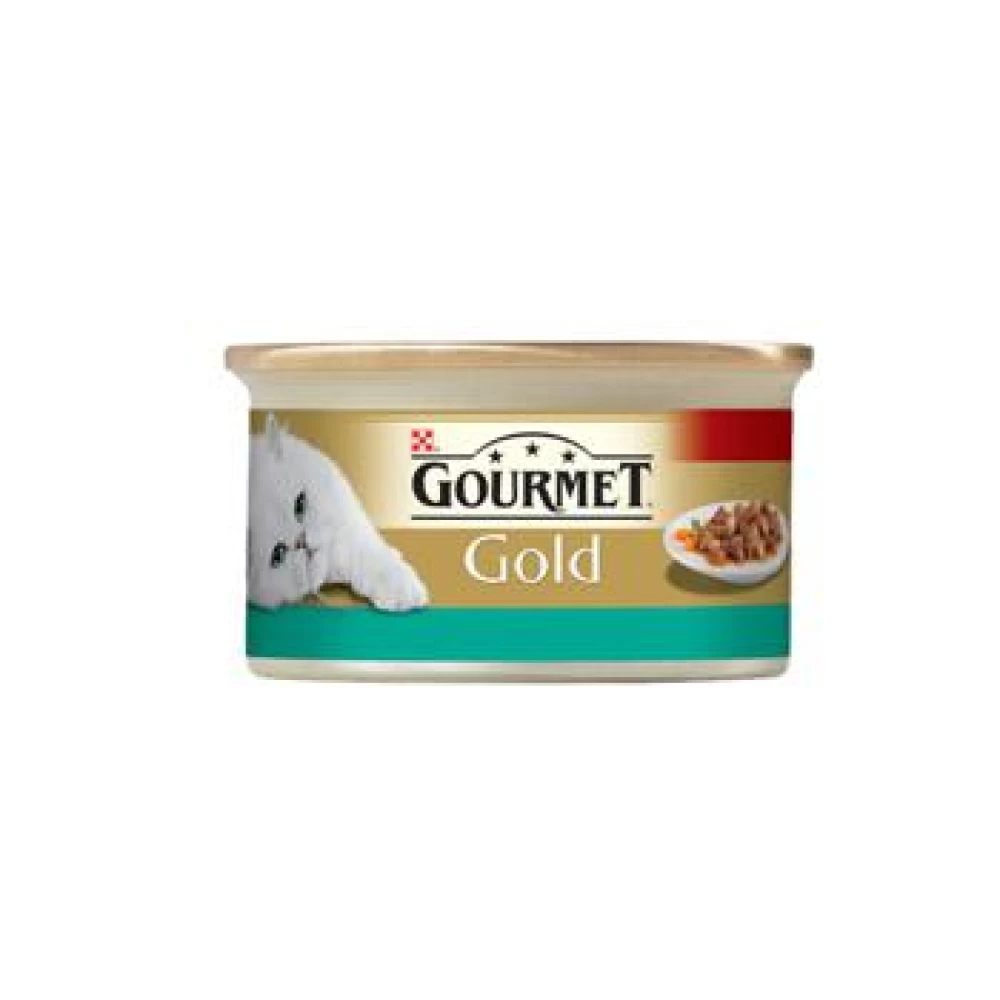 Gourmet Gold Cuburi Pui si Somon in Sos 85 g Hrană Umedă pentru pisici