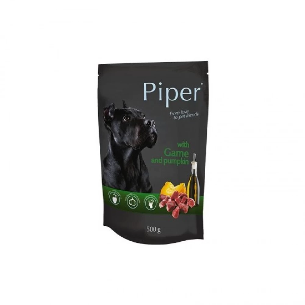 Piper Adult cu Carne de Vanat si Dovleac, 500 g Hrană Umedă pentru caini