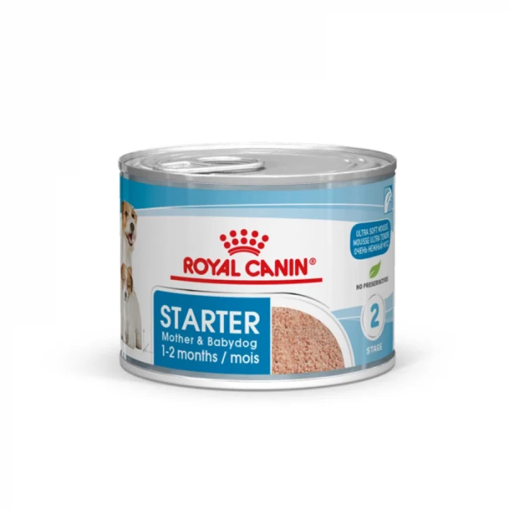 Royal Canin Mini Starter Mousse, 195 g Hrană Umedă pentru caini