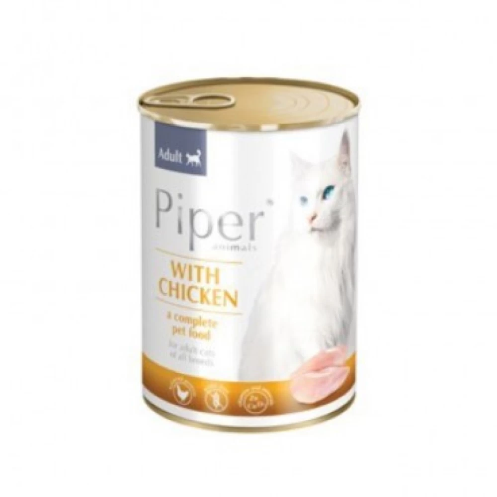 Piper Cat Adult cu Piept de Pui, 400 g Hrană Umedă pentru pisici