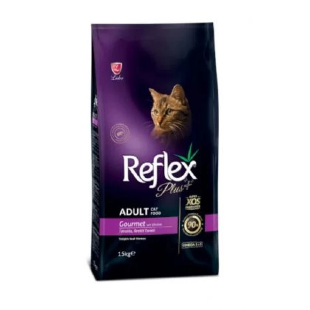 Reflex Plus Adult Cat Gourmet, 15 Kg Hrană uscată pentru pisici