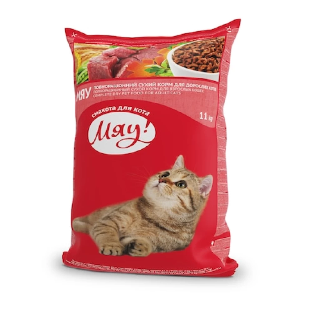 Hrana uscata completa Miau pentru pisici adulte cu pasare, 11 kg